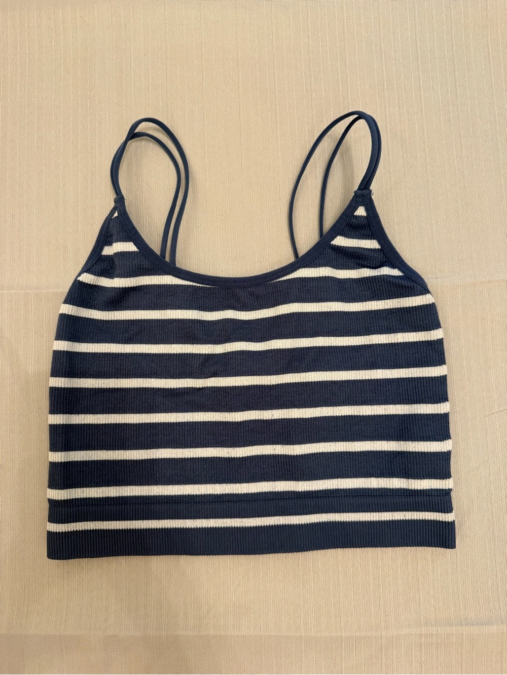 Stanley Navy & White Striped Ribbed Bandeau Cami